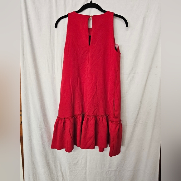 Banana Republic Red Ponte Ruffle Dress, Sz 6 - Picture 4 of 6